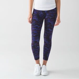 ✨Lululemon High Times Pant Hounds Camo Emperor Blue Black Print Leggings Sz 4 ✨